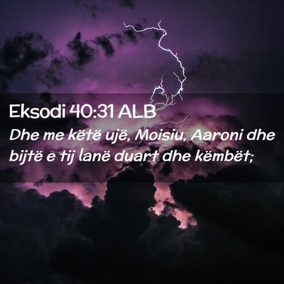 Picture 02 - Eksodi 40:31 ALB - Dhe me këtë ujë, Moisiu, Aaroni dhe bijtë e - Bible Verse Picture