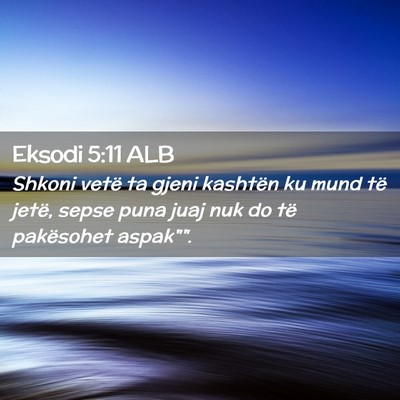 Picture 02 - Eksodi 5:11 ALB - Shkoni vetë ta gjeni kashtën ku mund të jetë, - Bible Verse Picture