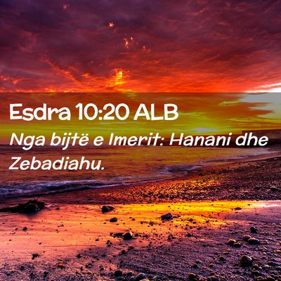 Picture 02 - Esdra 10:20 ALB - Nga bijtë e Imerit: Hanani dhe - Bible Verse Picture
