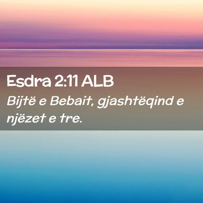Picture 02 - Esdra 2:11 ALB - Bijtë e Bebait, gjashtëqind e njëzet e - Bible Verse Picture