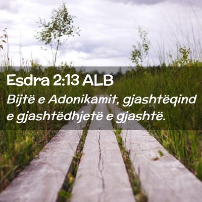Picture 02 - Esdra 2:13 ALB - Bijtë e Adonikamit, gjashtëqind e - Bible Verse Picture