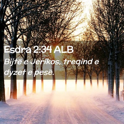 Picture 02 - Esdra 2:34 ALB - Bijtë e Jerikos, treqind e dyzet e - Bible Verse Picture