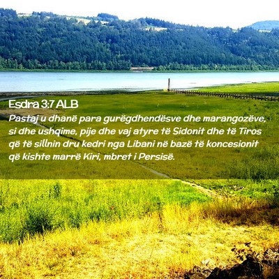 Picture 02 - Esdra 3:7 ALB - Pastaj u dhanë para gurëgdhendësve dhe - Bible Verse Picture