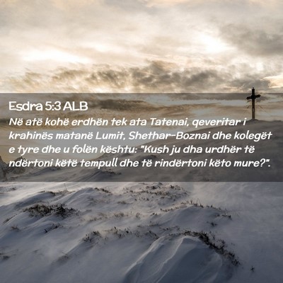 Picture 02 - Esdra 5:3 ALB - Në atë kohë erdhën tek ata Tatenai, qeveritar - Bible Verse Picture