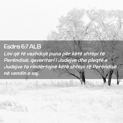 Picture 02 - Esdra 6:7 ALB - Lini që të vazhdojë puna për këtë shtëpi - Bible Verse Picture