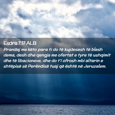 Picture 02 - Esdra 7:17 ALB - Prandaj me këto para ti do të kujdesesh të - Bible Verse Picture
