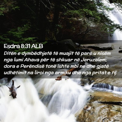 Picture 02 - Esdra 8:31 ALB - Ditën e dymbëdhjetë të muajit të parë u - Bible Verse Picture