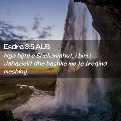 Picture 02 - Esdra 8:5 ALB - Nga bijtë e Shekaniahut, i biri i Jahazielit dhe - Bible Verse Picture