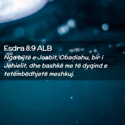 Picture 02 - Esdra 8:9 ALB - Nga bijtë e Joabit, Obadiahu, bir i Jehielit, - Bible Verse Picture