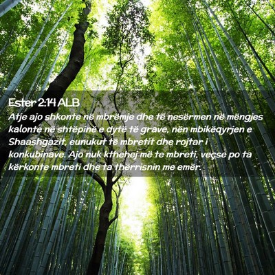 Picture 02 - Ester 2:14 ALB - Atje ajo shkonte në mbrëmje dhe të nesërmen - Bible Verse Picture