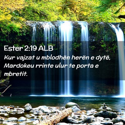 Picture 02 - Ester 2:19 ALB - Kur vajzat u mblodhën herën e dytë, Mardokeu - Bible Verse Picture