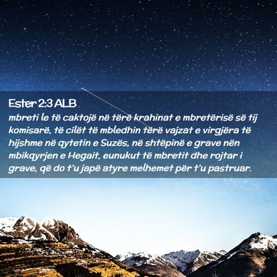 Picture 02 - Ester 2:3 ALB - mbreti le të caktojë në tërë krahinat e - Bible Verse Picture