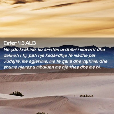 Picture 02 - Ester 4:3 ALB - Në çdo krahinë, ku arritën urdhëri i mbretit - Bible Verse Picture