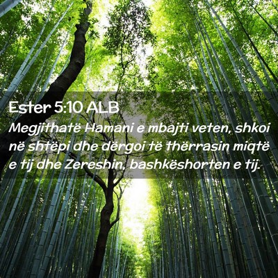 Picture 02 - Ester 5:10 ALB - Megjithatë Hamani e mbajti veten, shkoi në - Bible Verse Picture