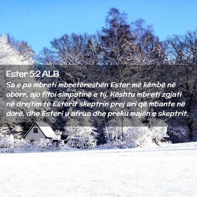 Picture 02 - Ester 5:2 ALB - Sa e pa mbreti mbretëreshën Ester më këmbë - Bible Verse Picture
