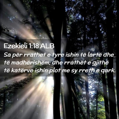 Picture 02 - Ezekieli 1:18 ALB - Sa për rrathet e tyre ishin të lartë dhe të - Bible Verse Picture