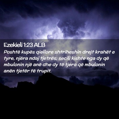 Picture 02 - Ezekieli 1:23 ALB - Poshtë kupës qiellore shtriheshin drejt krahët - Bible Verse Picture