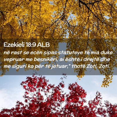 Picture 02 - Ezekieli 18:9 ALB - në rast se ecën sipas statuteve të mia duke - Bible Verse Picture