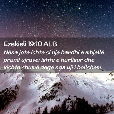 Picture 02 - Ezekieli 19:10 ALB - Nëna jote ishte si një hardhi e mbjellë pranë - Bible Verse Picture