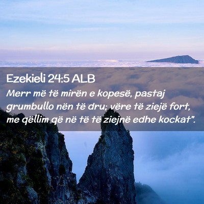 Picture 02 - Ezekieli 24:5 ALB - Merr më të mirën e kopesë, pastaj grumbullo - Bible Verse Picture