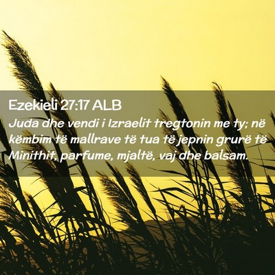 Picture 02 - Ezekieli 27:17 ALB - Juda dhe vendi i Izraelit tregtonin me ty; në - Bible Verse Picture