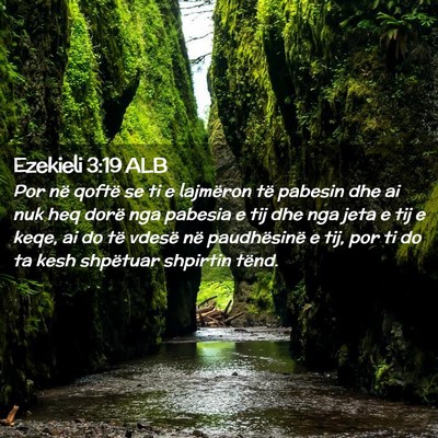 Picture 02 - Ezekieli 3:19 ALB - Por në qoftë se ti e lajmëron të pabesin dhe - Bible Verse Picture