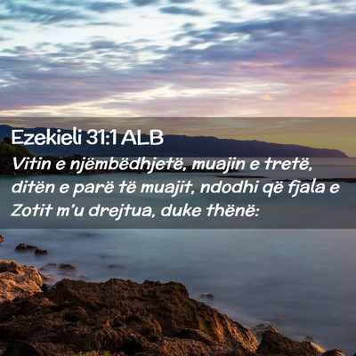 Picture 02 - Ezekieli 31:1 ALB - Vitin e njëmbëdhjetë, muajin e tretë, ditën - Bible Verse Picture