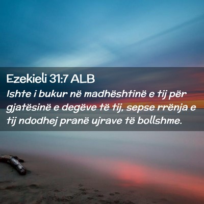 Picture 02 - Ezekieli 31:7 ALB - Ishte i bukur në madhështinë e tij për - Bible Verse Picture
