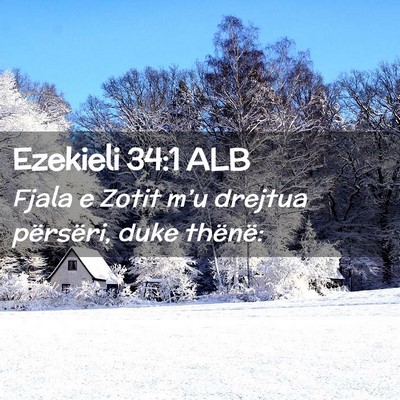 Picture 02 - Ezekieli 34:1 ALB - Fjala e Zotit m’u drejtua përsëri, duke - Bible Verse Picture