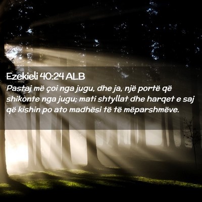 Picture 02 - Ezekieli 40:24 ALB - Pastaj më çoi nga jugu, dhe ja, një portë që - Bible Verse Picture