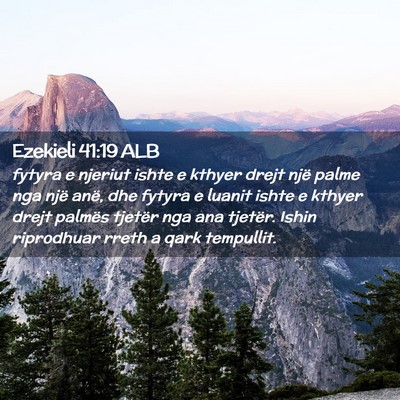 Picture 02 - Ezekieli 41:19 ALB - fytyra e njeriut ishte e kthyer drejt një palme - Bible Verse Picture