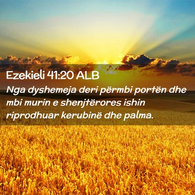 Picture 02 - Ezekieli 41:20 ALB - Nga dyshemeja deri përmbi portën dhe mbi murin - Bible Verse Picture
