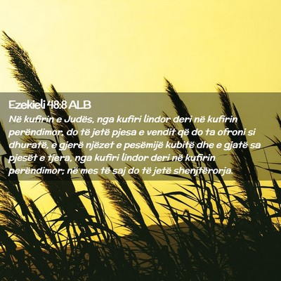 Picture 02 - Ezekieli 48:8 ALB - Në kufirin e Judës, nga kufiri lindor deri në - Bible Verse Picture