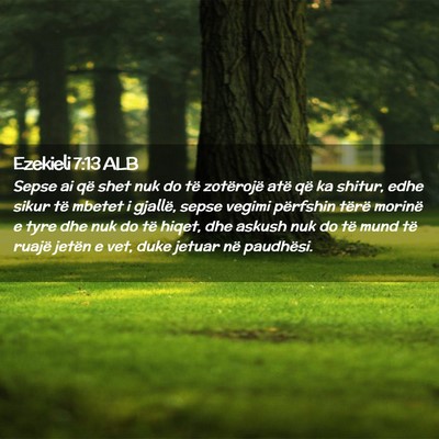 Picture 02 - Ezekieli 7:13 ALB - Sepse ai që shet nuk do të zotërojë atë që - Bible Verse Picture