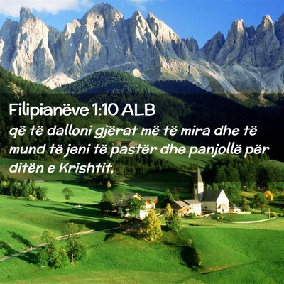 Picture 02 - Filipianëve 1:10 ALB - që të dalloni gjërat më të mira dhe të mund - Bible Verse Picture