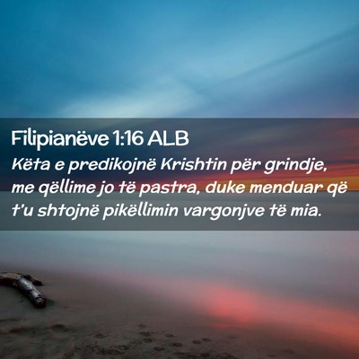 Picture 02 - Filipianëve 1:16 ALB - Këta e predikojnë Krishtin për grindje, me - Bible Verse Picture