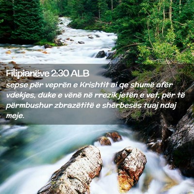Picture 02 - Filipianëve 2:30 ALB - sepse për veprën e Krishtit ai qe shumë afër - Bible Verse Picture
