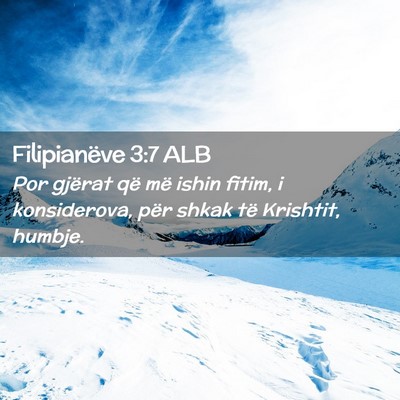 Picture 02 - Filipianëve 3:7 ALB - Por gjërat që më ishin fitim, i konsiderova, - Bible Verse Picture