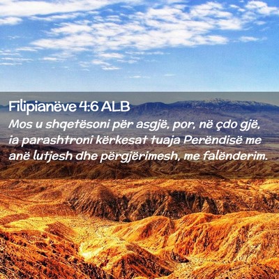 Picture 02 - Filipianëve 4:6 ALB - Mos u shqetësoni për asgjë, por, në çdo - Bible Verse Picture