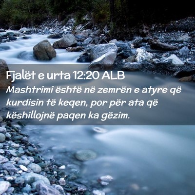 Picture 02 - Fjalët e urta 12:20 ALB - Mashtrimi është në zemrën e atyre që - Bible Verse Picture