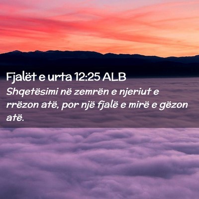 Picture 02 - Fjalët e urta 12:25 ALB - Shqetësimi në zemrën e njeriut e rrëzon atë, - Bible Verse Picture