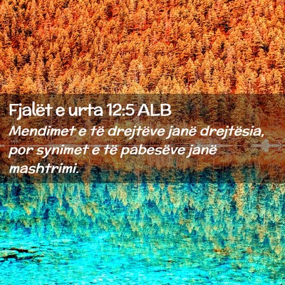Picture 02 - Fjalët e urta 12:5 ALB - Mendimet e të drejtëve janë drejtësia, por - Bible Verse Picture