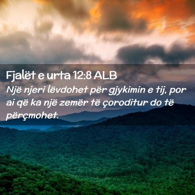 Picture 02 - Fjalët e urta 12:8 ALB - Një njeri lëvdohet për gjykimin e tij, por ai - Bible Verse Picture