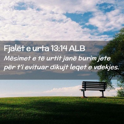 Picture 02 - Fjalët e urta 13:14 ALB - Mësimet e të urtit janë burim jete për t’i - Bible Verse Picture