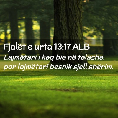 Picture 02 - Fjalët e urta 13:17 ALB - Lajmëtari i keq bie në telashe, por lajmëtari - Bible Verse Picture