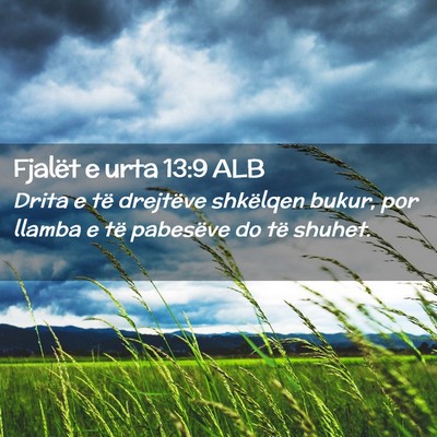 Picture 02 - Fjalët e urta 13:9 ALB - Drita e të drejtëve shkëlqen bukur, por llamba - Bible Verse Picture