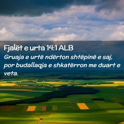 Picture 02 - Fjalët e urta 14:1 ALB - Gruaja e urtë ndërton shtëpinë e saj, por - Bible Verse Picture