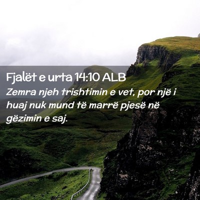 Picture 02 - Fjalët e urta 14:10 ALB - Zemra njeh trishtimin e vet, por një i huaj nuk - Bible Verse Picture