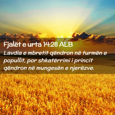Picture 02 - Fjalët e urta 14:28 ALB - Lavdia e mbretit qëndron në turmën e popullit, - Bible Verse Picture
