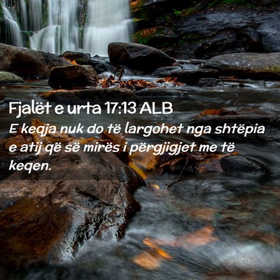 Picture 02 - Fjalët e urta 17:13 ALB - E keqja nuk do të largohet nga shtëpia e atij - Bible Verse Picture